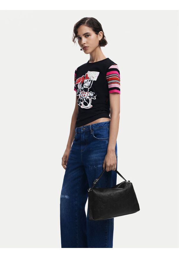 Desigual Torebka All Mickey Bergamo 25SAXP65 Czarny. Kolor: czarny. Materiał: skórzane