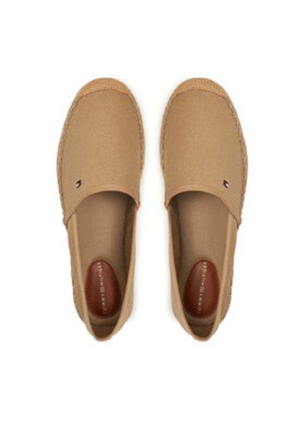 TOMMY HILFIGER - Tommy Hilfiger Espadryle Flag Canvas Espadrille FW0FW08541 Brązowy. Kolor: brązowy. Materiał: materiał