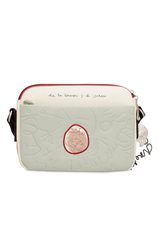 Szara Torebka Anekke Stylowa Listonoszka Damska. Kolor: szary. Wzór: aplikacja. Dodatki: z breloczkiem. Styl: elegancki