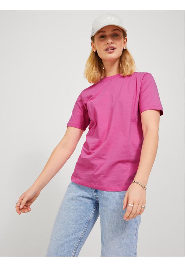 JJXX T-Shirt Anna 12200182 Różowy Regular Fit. Kolor: różowy. Materiał: bawełna