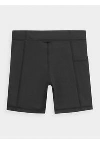 4f - Legginsy krótkie sportowe dziewczęce. Kolor: czarny. Materiał: materiał. Długość: krótkie. Styl: sportowy #2
