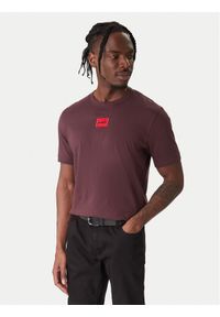 Hugo - HUGO T-Shirt Diragolino 50447978 Brązowy Regular Fit. Kolor: brązowy. Materiał: bawełna #1