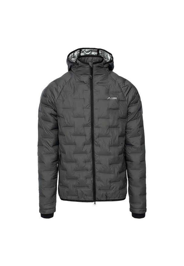 Elbrus - Męska Pikowana Kurtka Ocieplana Huel PrimaLoft. Kolor: szary. Materiał: puch. Technologia: Primaloft. Sport: turystyka piesza