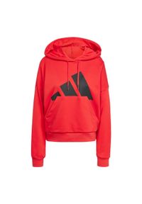 Adidas - Bluza z kapturem Essentials Big Logo French Terry Loose. Typ kołnierza: kaptur. Kolor: czerwony, wielokolorowy, czarny. Materiał: materiał. Sport: fitness
