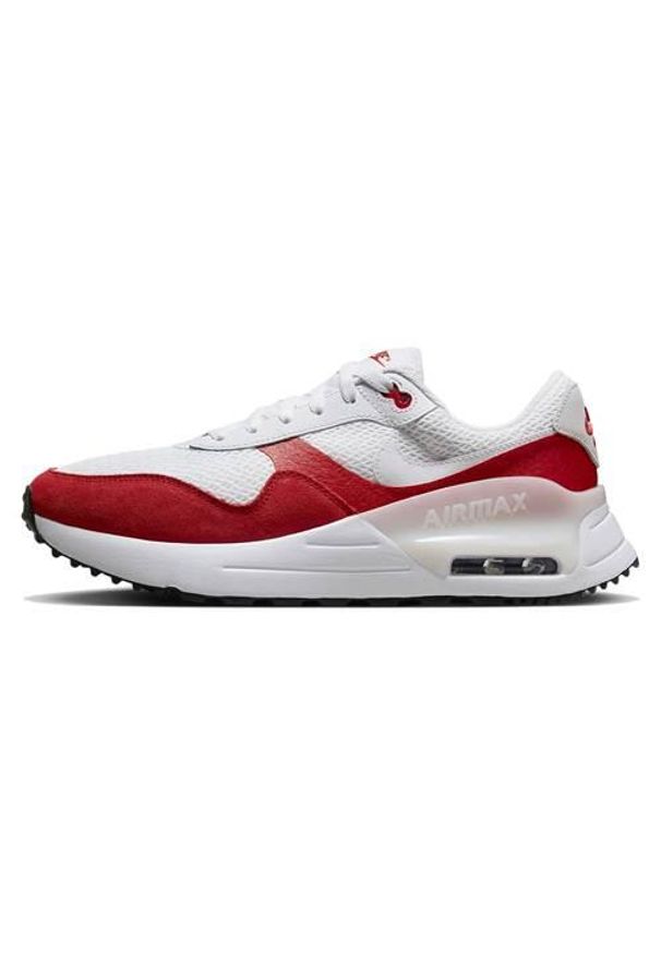 Buty do biegania męskie Nike Air Max Systm. Zapięcie: sznurówki. Kolor: biały, czerwony, wielokolorowy. Materiał: guma, skóra, tkanina. Szerokość cholewki: normalna. Model: Nike Air Max