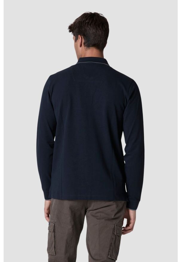 Aeronautica Militare - AERONAUTICA MILITARE Granatowy męski longsleeve polo, Rozmiar L. Typ kołnierza: polo. Kolor: niebieski. Długość rękawa: długi rękaw