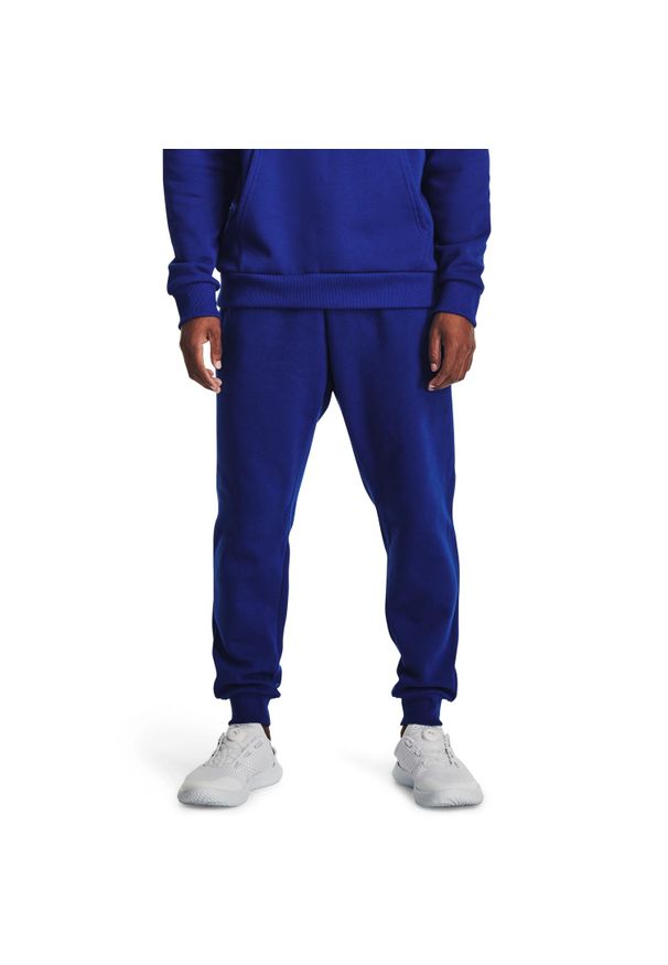 Spodnie dresowe męskie Under Armour Rival Fleece Joggers M. Kolor: niebieski. Materiał: dresówka