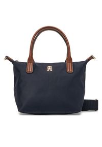 TOMMY HILFIGER - Tommy Hilfiger Torebka Popette Mini Tote AW0AW17709 Granatowy. Kolor: niebieski