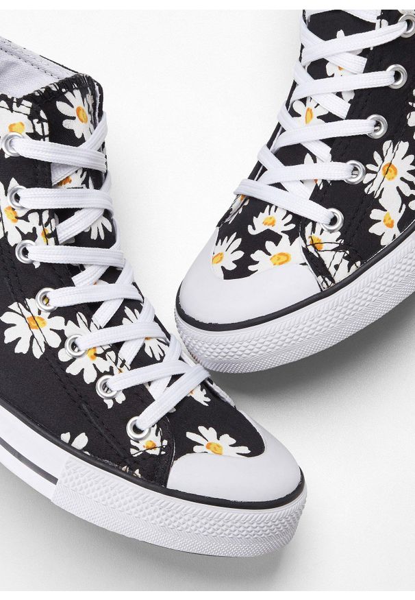 bonprix - Wysokie sneakersy. Kolor: czarny. Wzór: aplikacja