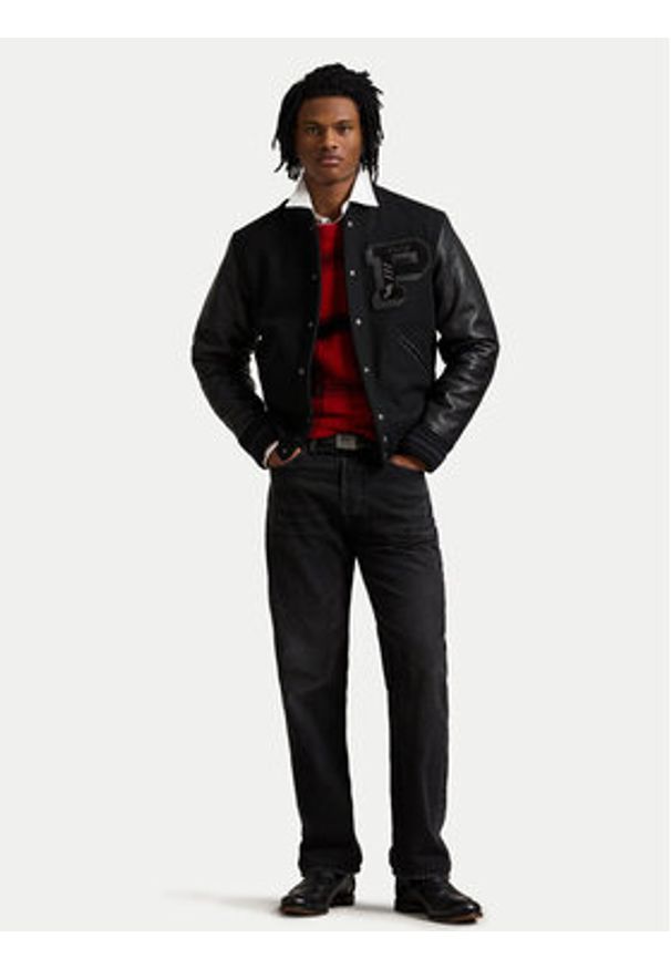 Polo Ralph Lauren Kurtka bomber 710907546001 Czarny Regular Fit. Typ kołnierza: polo. Kolor: czarny. Materiał: syntetyk