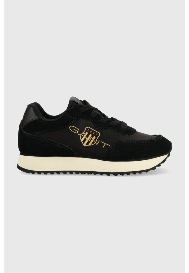 GANT - Gant sneakersy Bevinda kolor czarny 26537886.G00. Nosek buta: okrągły. Kolor: czarny. Materiał: skóra
