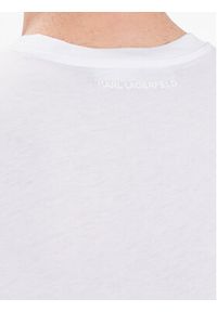 Karl Lagerfeld - KARL LAGERFELD T-Shirt Crew Neck 755072 532251 Biały Regular Fit. Typ kołnierza: dekolt w karo. Kolor: biały. Materiał: bawełna