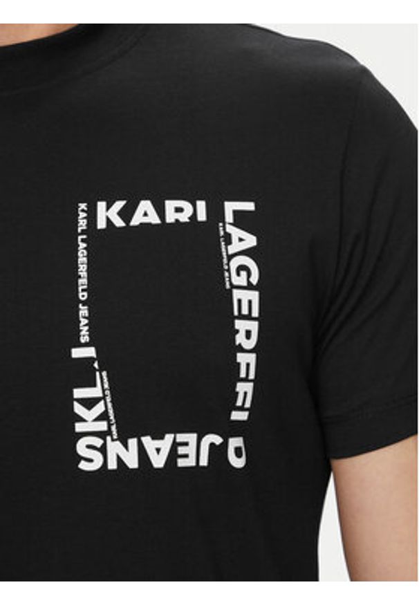 Karl Lagerfeld Jeans T-Shirt B2M17046 Czarny Slim Fit. Kolor: czarny. Materiał: bawełna