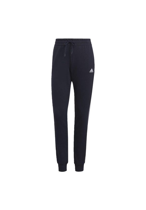 Adidas - Spodnie damskie adidas Essentials Slim Tapered Cuffed Pant. Kolor: biały, niebieski, wielokolorowy. Materiał: bawełna, dresówka, materiał. Długość: długie