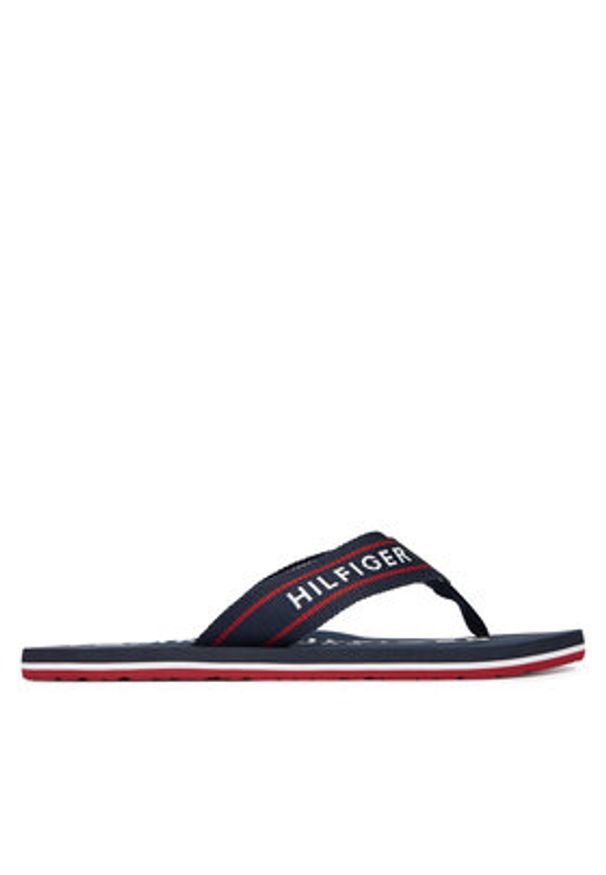 TOMMY HILFIGER - Tommy Hilfiger Japonki Sporty Hilfiger Beach Sandal FM0FM05805 Granatowy. Kolor: niebieski. Materiał: materiał. Styl: sportowy
