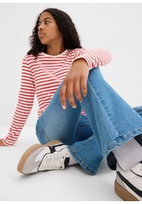 bonprix - Dżinsy flared, mid waist. Kolor: niebieski #3