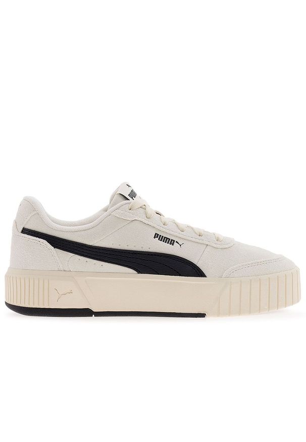 Buty damskie Puma Carina Mia 40263806 - beżowe. Okazja: na co dzień. Kolor: beżowy. Materiał: guma, skóra, zamsz, materiał, syntetyk. Szerokość cholewki: normalna. Sport: turystyka piesza