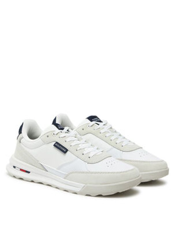 TOMMY HILFIGER - Tommy Hilfiger Sneakersy Retro Runner Mix Rwb FM0FM05371 Biały. Kolor: biały. Materiał: skóra