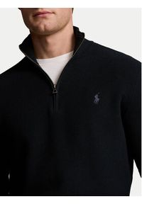 Polo Ralph Lauren Sweter 710932304505 Czarny Regular Fit. Typ kołnierza: polo. Kolor: czarny. Materiał: bawełna #4