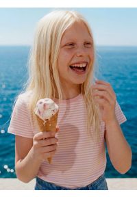 Big-Star - Koszulka dziewczęca w paski różowa Mica 600. Okazja: na co dzień. Kolor: różowy. Materiał: materiał, bawełna, żakard, dzianina, skóra. Wzór: paski. Styl: elegancki, klasyczny, casual #4