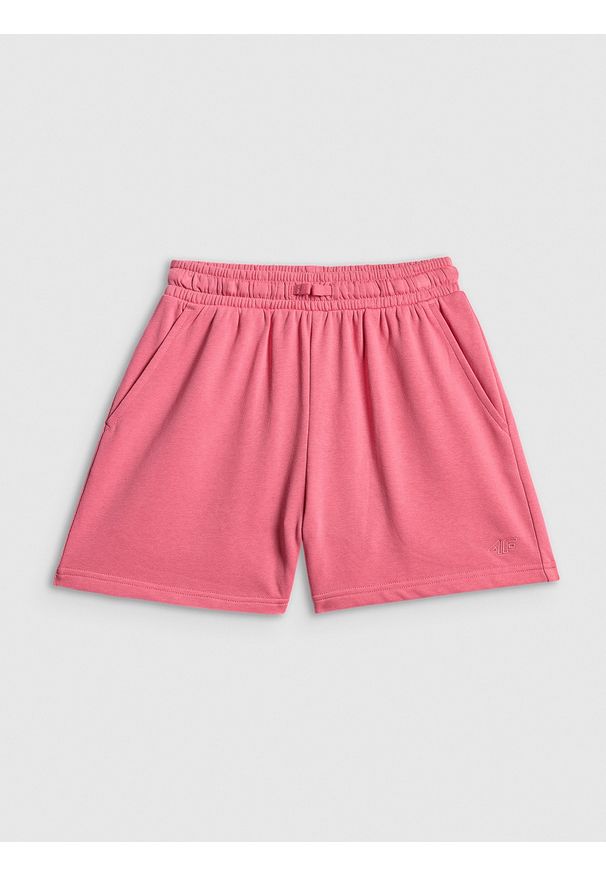 4f - 4F Spodenki dresowe dziewczęce - różowe 158 (12-13 lat). Kolor: różowy. Materiał: dresówka. Sezon: lato