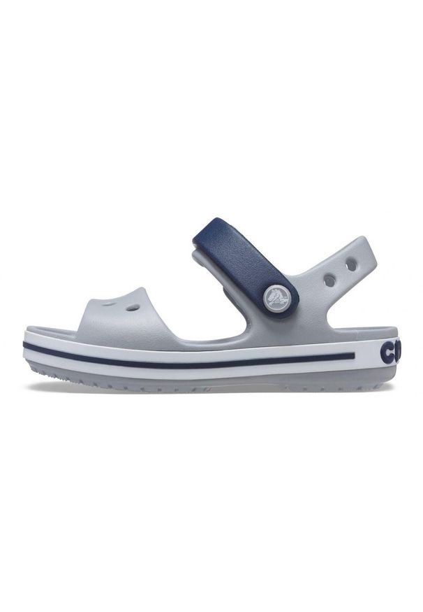 Buty do chodzenia niemowlęce Crocs Crosband Sandal Kids. Zapięcie: rzepy. Kolor: szary, wielokolorowy. Materiał: materiał, syntetyk. Szerokość cholewki: normalna. Sport: turystyka piesza