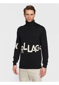 Karl Lagerfeld - KARL LAGERFELD Golf 655020 524399 Czarny Regular Fit. Typ kołnierza: golf. Kolor: czarny. Materiał: wełna