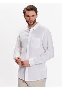 Calvin Klein Koszula K10K108664 Biały Regular Fit. Kolor: biały. Materiał: len