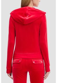 Juicy Couture - JUICY COUTURE Czerwona bluza damska Robertson Hoodie, Rozmiar M. Okazja: na co dzień. Kolor: czerwony. Materiał: materiał. Styl: klasyczny, casual #4