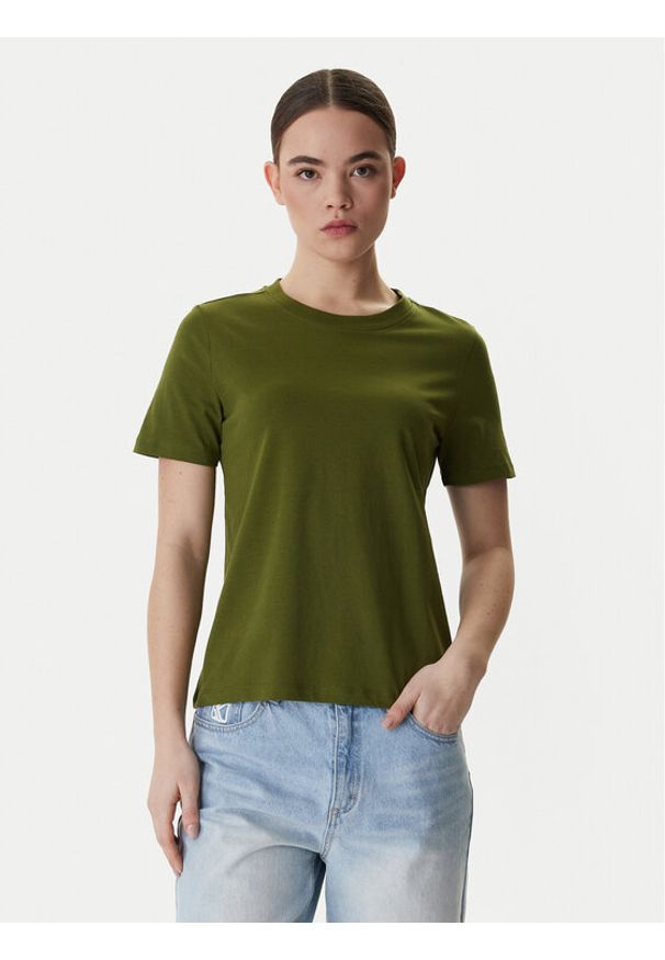 Vero Moda T-Shirt Paulina 10316991 Zielony Regular Fit. Kolor: zielony. Materiał: bawełna