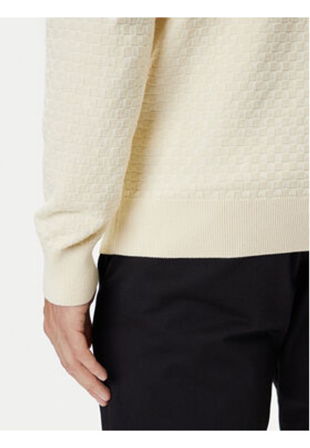 GANT - Gant Sweter 8030261 Beżowy Regular Fit. Kolor: beżowy. Materiał: bawełna