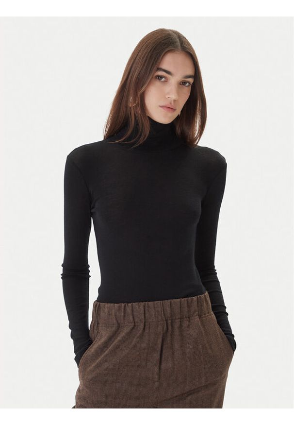 Weekend Max Mara Golf Teseo 2525946052 Czarny Slim Fit. Typ kołnierza: golf. Kolor: czarny. Materiał: wełna