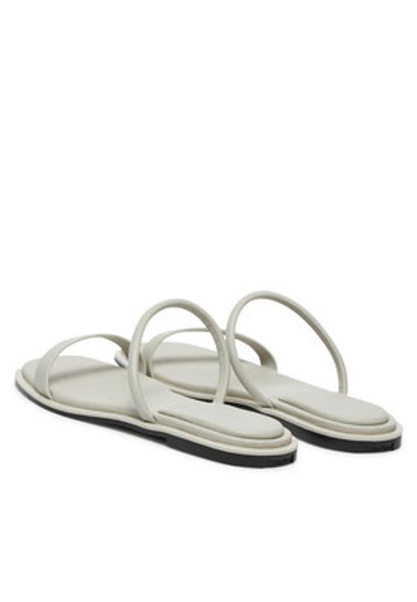 Calvin Klein Klapki Flat Sandal Squared 2-Bar Lth HW0HW02532 Beżowy. Kolor: beżowy. Materiał: skóra