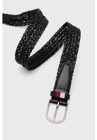 TOMMY HILFIGER - Tommy Hilfiger pasek skórzany BUSINESS BRAIDED 3.5 męski kolor czarny. Kolor: czarny. Materiał: skóra #2