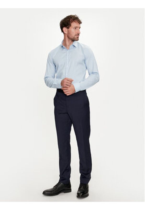 Calvin Klein Koszula K10K113182 Niebieski Slim Fit. Kolor: niebieski. Materiał: bawełna, syntetyk