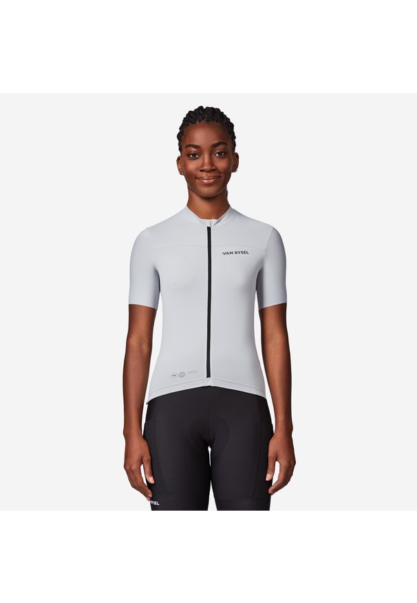 VAN RYSEL - Koszulka rowerowa szosowa damska Van Rysel EDR 2. Kolor: szary. Materiał: poliester, materiał, elastan. Sport: kolarstwo, wspinaczka