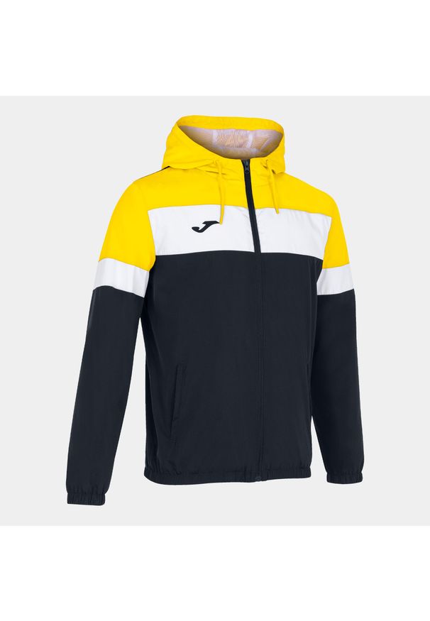 Kurtka do piłki nożnej męska Joma Crew IV przeciwdeszczowa. Kolor: wielokolorowy, żółty, czarny. Sport: piłka nożna
