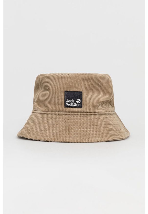 Jack Wolfskin - Kapelusz sztruksowy. Kolor: beżowy. Materiał: sztruks