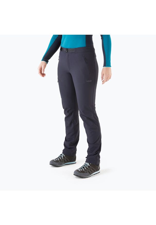 Spodnie softshell damskie Rab Incline AS. Kolor: szary, czarny. Materiał: softshell. Sezon: zima. Sport: narciarstwo