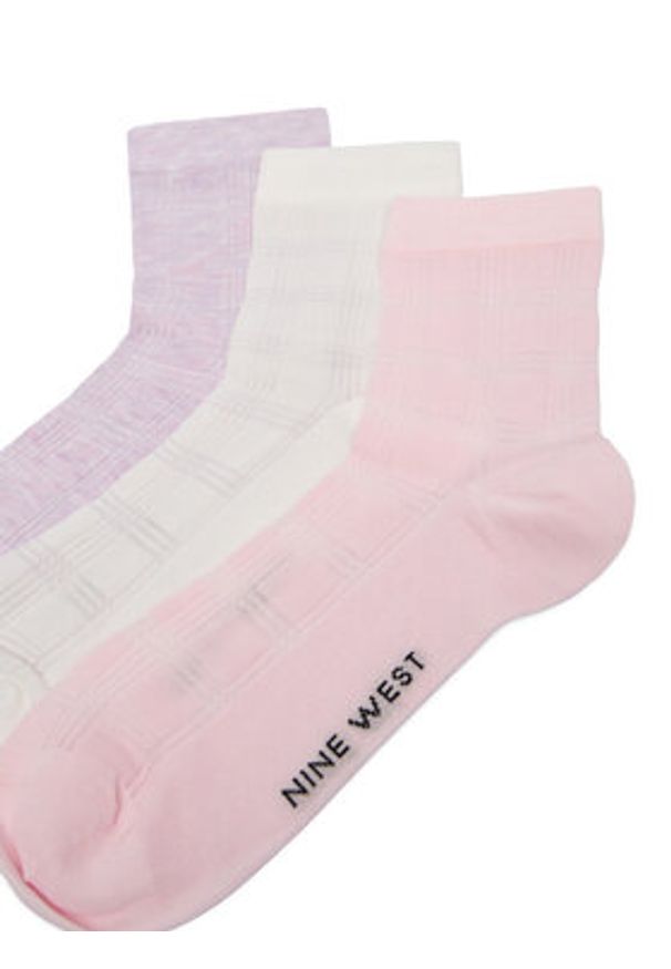 Nine West Zestaw 3 par niskich skarpet unisex CEO_BR_NW_25079_W_AW25 (3 PACK) Różowy. Kolor: różowy. Materiał: materiał, bawełna
