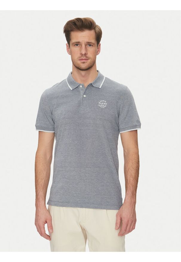 Blend Polo 20708180 Niebieski Regular Fit. Typ kołnierza: polo. Kolor: niebieski. Materiał: bawełna
