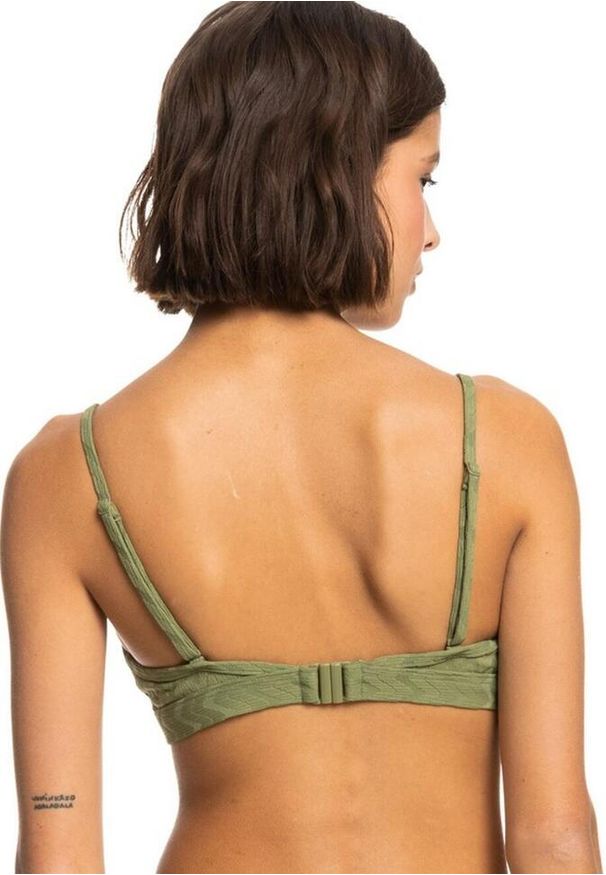Roxy - Góra od stroju kąpielowego ROXY Current Coolness Bralette. Kolor: zielony