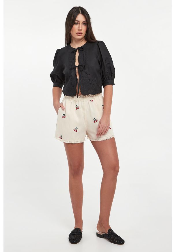 Twinset Milano - Szorty damskie z motywem czereśni TWINSET