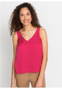 Bluzka bez rękawów z poliestru z recyklingu bonprix różowy magenta. Kolor: różowy. Materiał: poliester. Długość rękawa: bez rękawów #7