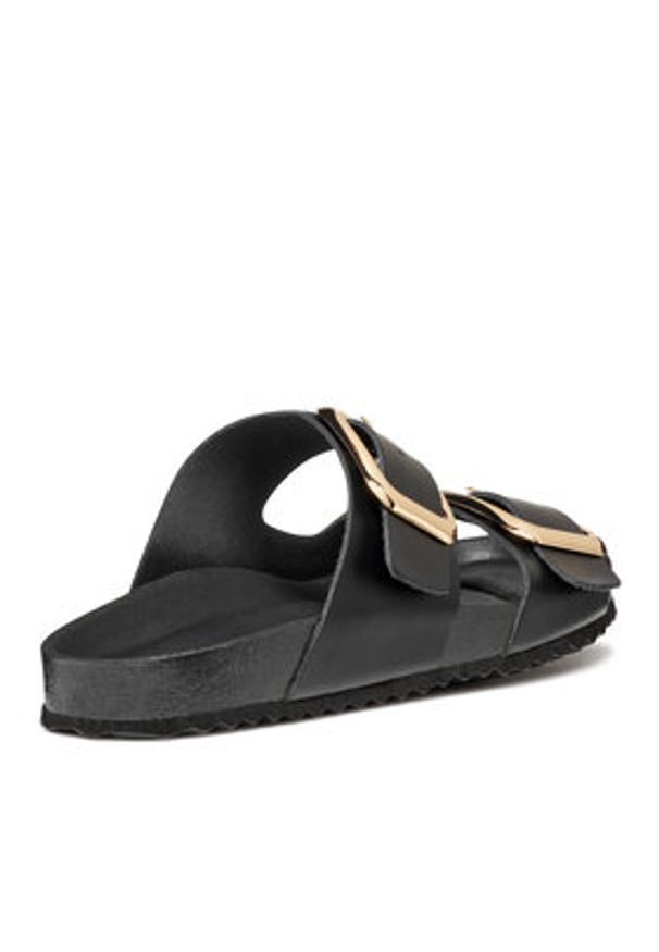 Geox Klapki D Brionia R D45Y3B 000T5 C9999 Czarny. Kolor: czarny. Materiał: skóra