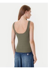 Guess Jeans Top W5YP35 KA0H1 Khaki Regular Fit. Kolor: brązowy. Materiał: bawełna #3