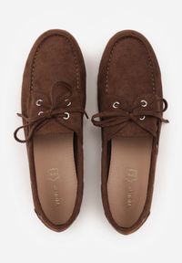 Born2be - Brązowe Mokasyny VICES ze Skórzaną Wkładką Ozdobione Wiązaniem Pireronei. Nosek buta: okrągły. Zapięcie: sznurówki. Kolor: brązowy. Materiał: skóra. Wzór: aplikacja. Obcas: na obcasie. Styl: klasyczny. Wysokość obcasa: niski #7