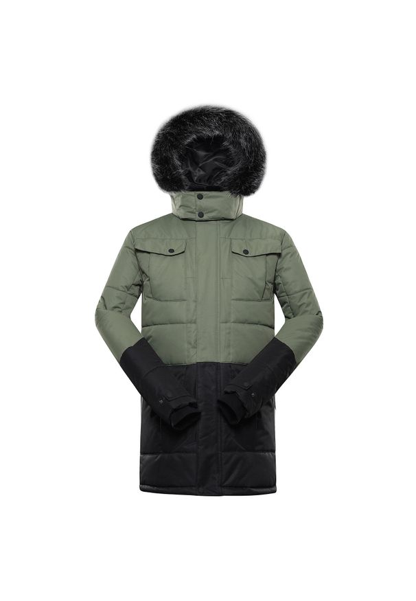 ALPINE PRO - Kurtka uniwersalna męska Alpine Pro Egyp. Typ kołnierza: kaptur. Kolor: zielony. Materiał: syntetyk. Długość: długie. Sezon: zima. Styl: sportowy