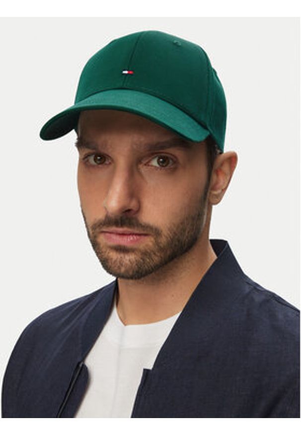 TOMMY HILFIGER - Tommy Hilfiger Czapka z daszkiem Th Flag Cotton 6 Panel Cap AM0AM13008 Zielony. Kolor: zielony. Materiał: bawełna