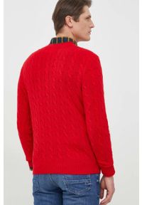 Polo Ralph Lauren sweter wełniany męski kolor czerwony lekki. Okazja: na co dzień. Typ kołnierza: polo. Kolor: czerwony. Materiał: wełna. Długość rękawa: długi rękaw. Długość: długie. Styl: casual #5